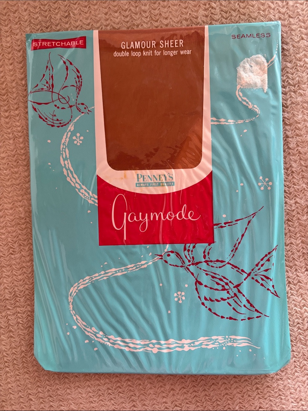 Vintage NOS Deadstock Penney's GAYMODE Glamour Sheer Seamless Stockings NWT